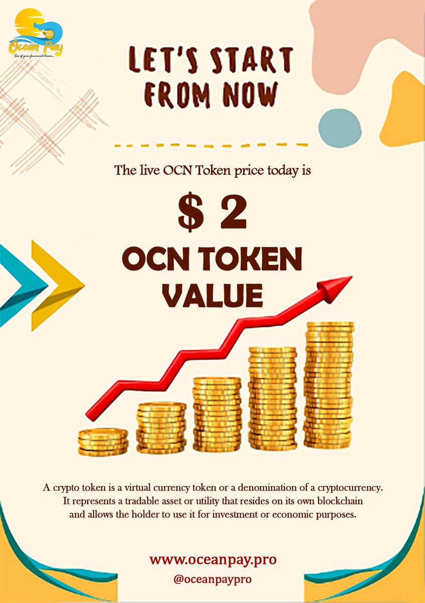 oceanpaypro's tweet photo. Today OCN Token Value $2. This is a high jump within 24 hours. The value of this token can hit a high jump in the coming time. As cryptocurrencies, crypto tokens are assets with value.
That's a right time to invest in OCEANPAY. Let's grab this opportunity. Hurry up!!

#crypto https://t.co/Jnw1CAu7Xa