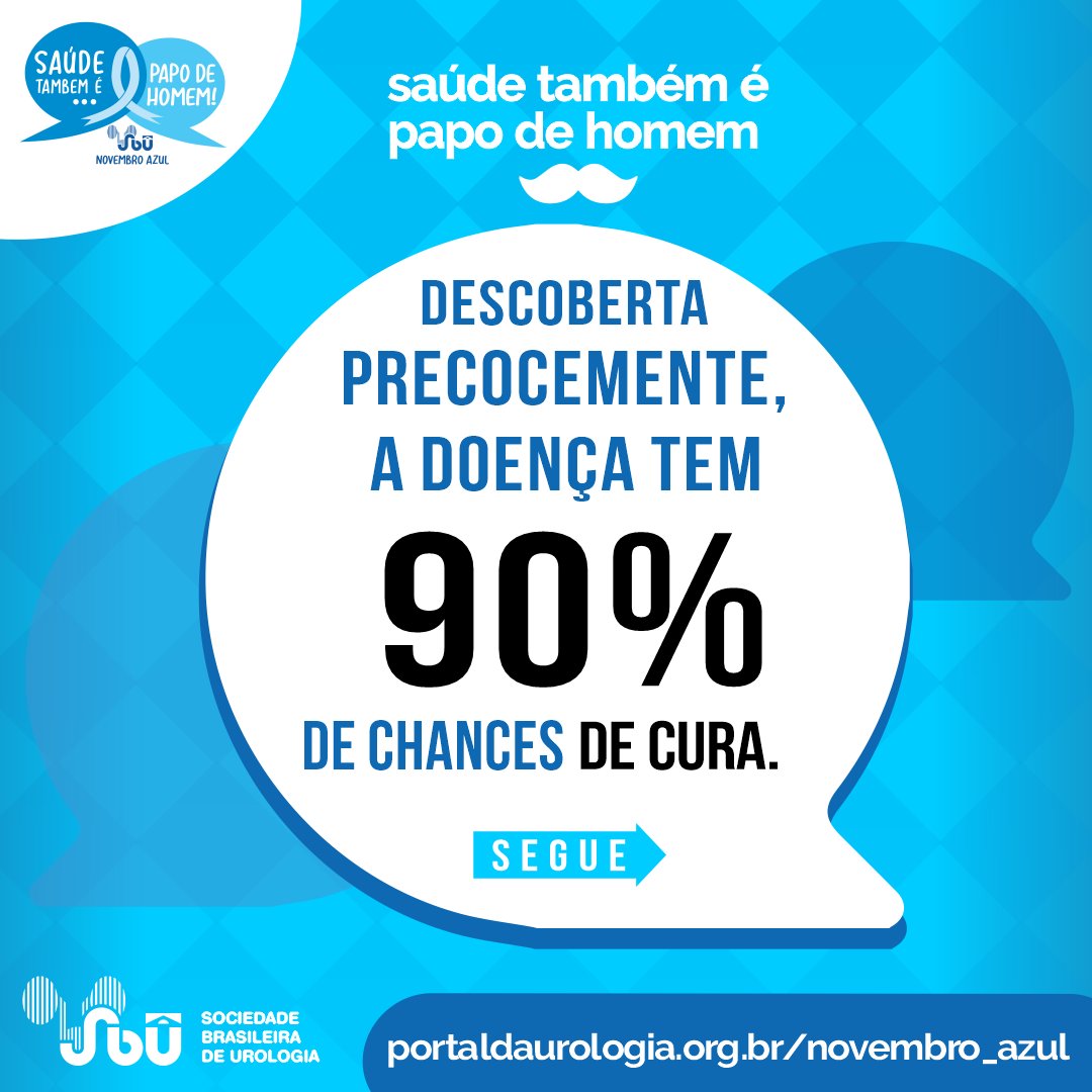 sbuoficial's tweet photo. 💙 Hoje começa a campanha “Saúde também é papo de homem”, na qual a Sociedade Brasileira de Urologia quer estimular os homens neste Novembro Azul a cuidarem mais da sua saúde.

🧶+ https://t.co/hjcN4DRY2Z