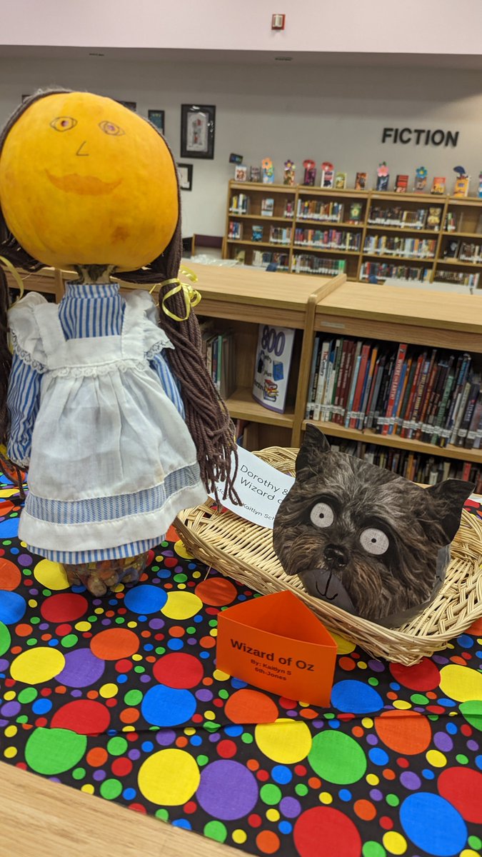 Creativity on display in the FFMS media center 🎃 Full of character... Story characters, that is!