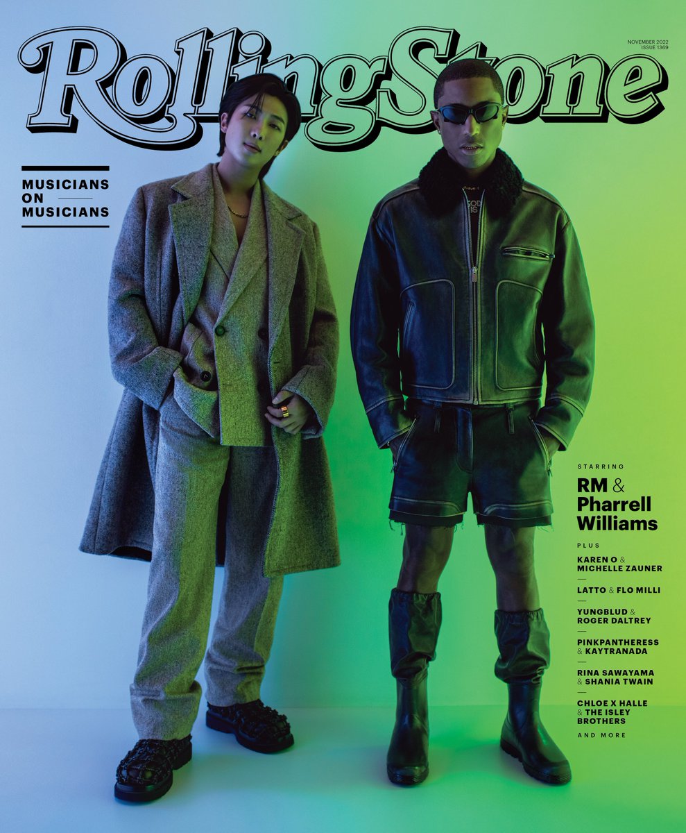 Presenting the @RollingStone Musicians on Musicians 2022 cover stars: @BTS_twt's #RM & @Pharrell Williams The two superstars talk about a secret collab, their creative process, warding off doubt, and more. #RMxPHARRELLxRollingStone Story/Photos/Video: rollingstone.com/music/music-fe…