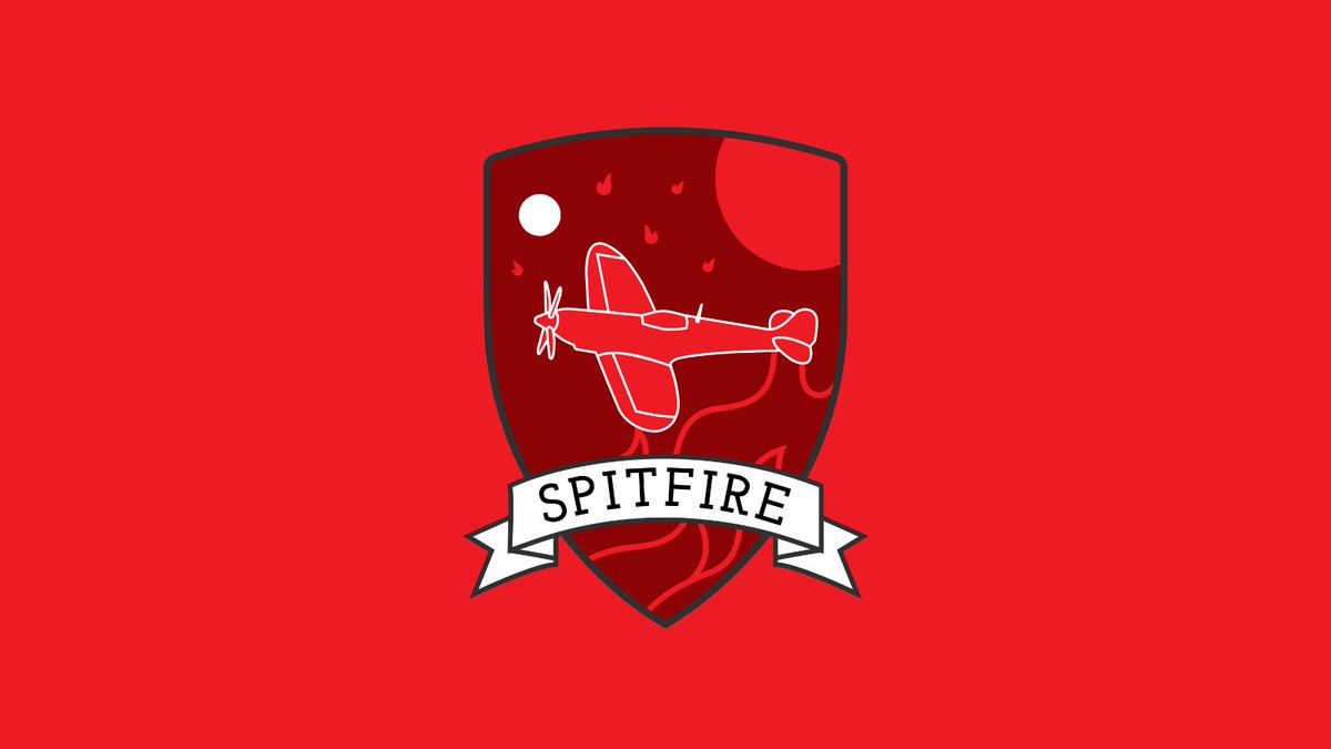 melkshamoaksch's tweet image. Combining the Spitfire aeroplane, the colour red and fire, the Spitfire House logo is a striking representation for students and staff who used to belong to Omega House. Who’s in Spitfire? ayr.app/l/YeQn #housenames #housecompetition