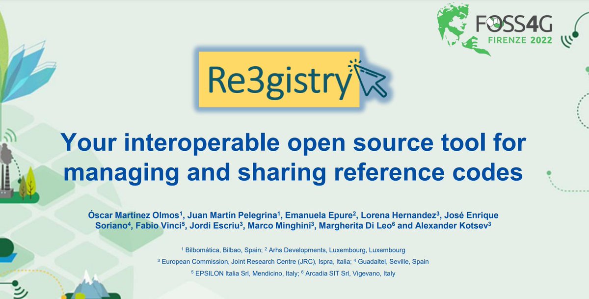 Joinup_eu's tweet photo. 👩🏽‍🏫Keen on an #interoperable #OpenSource tool for managing &amp; sharing reference codes ❓
♨️Check out the Q&amp;A session &amp; the presentation of the #Re3gistry software that took place at the @foss4g conference❗
📗🔽👉https://t.co/EOrfO30Jwt
@masquesig @JordiEscriu @IGNSpain https://t.co/xTu104tuob