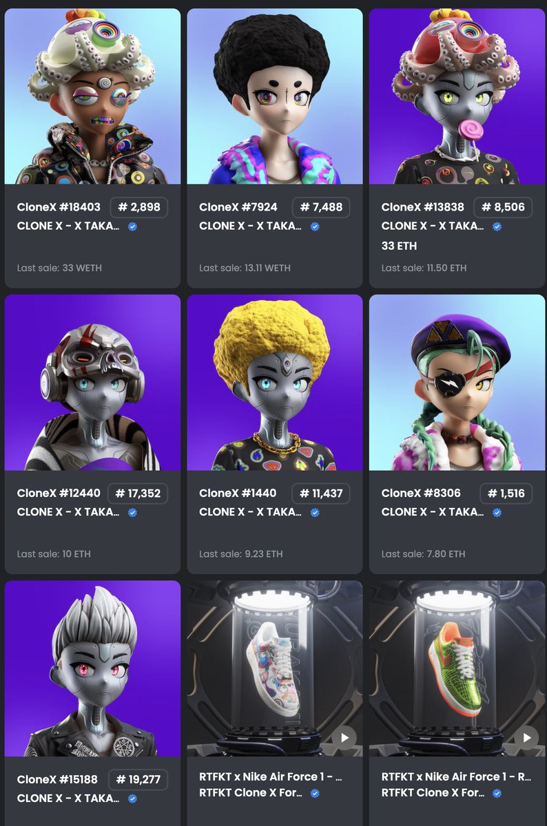 Built a nice team of clones over the past few weeks. 

Exited to see what <a href="/RTFKT/">RTFKT</a> rolls out in Q4. 🧬🧪🛸