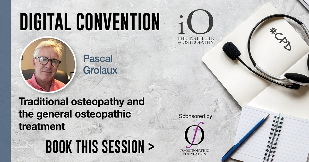 InstOsteopathy's tweet photo. Join Pascal Grolaux's live-streamed session at this year's iO Digital Convention. Join us and benefit from a full day of CPD learning with fellow osteopaths. View Saturdays schedule and book today https://t.co/a6n7ANpHvW
#ioconvention #instofosteopathy #osteopathy https://t.co/aAMSAA1p8m