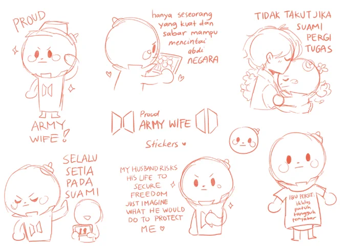 Sedang membuat stiker ibu persit: ARMY edition 