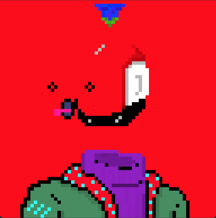 ThePXCC's tweet photo. PXCC #1595 was just minted on-chain! Mint is live on https://t.co/GEmuMMP7yy 👀
Something tells me this dude likes to party. He's face and fancy drip say it all. And of course we cant forget about the purp flower 😎
https://t.co/YNqJaUp9gu
#nfts #onchain #pxcc #pixelart https://t.co/5LXnuacmWT