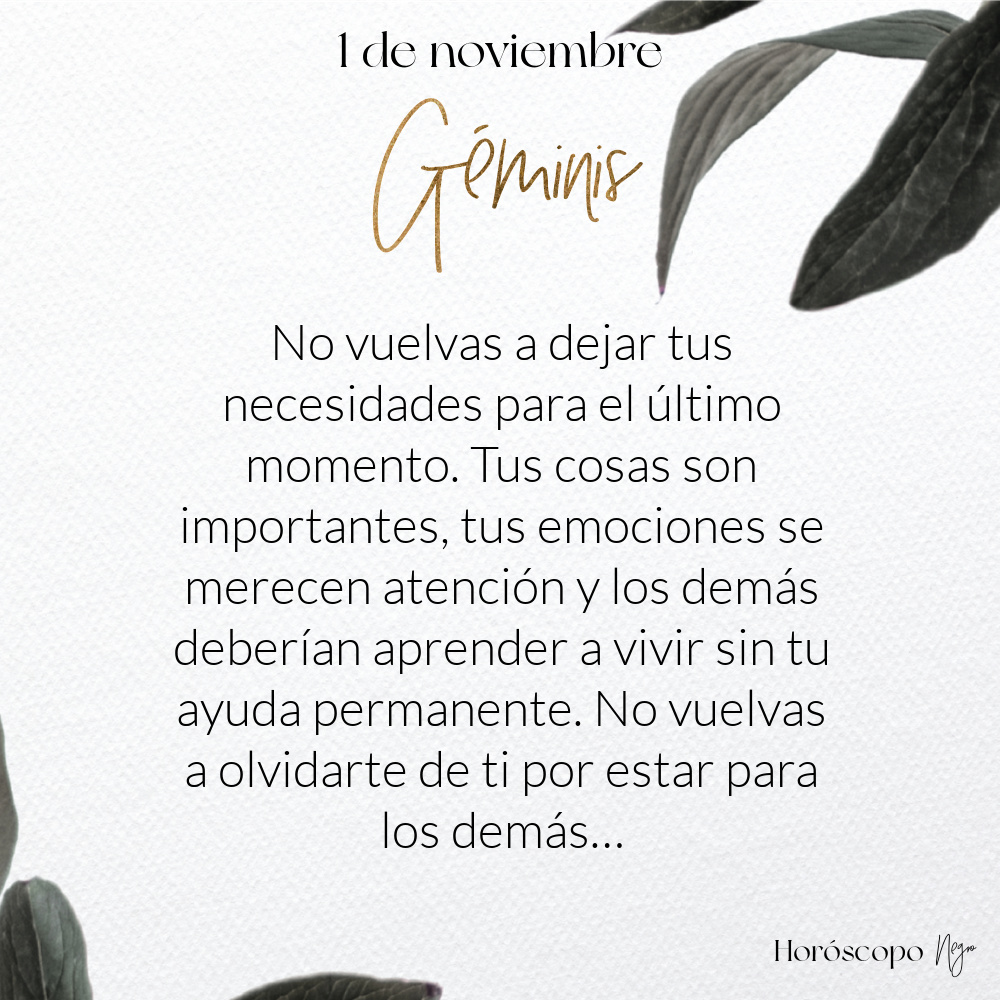 El horóscopo diario del 1 de noviembre para #Géminis ♊️🔮 #horoscoponegro #horoscopodiario