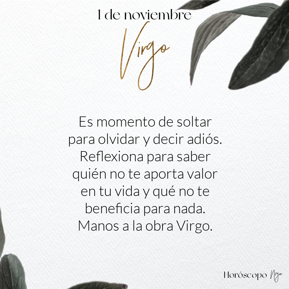 El horóscopo diario del 1 de noviembre para #Virgo ♍🔮 #horoscoponegro #horoscopodiario