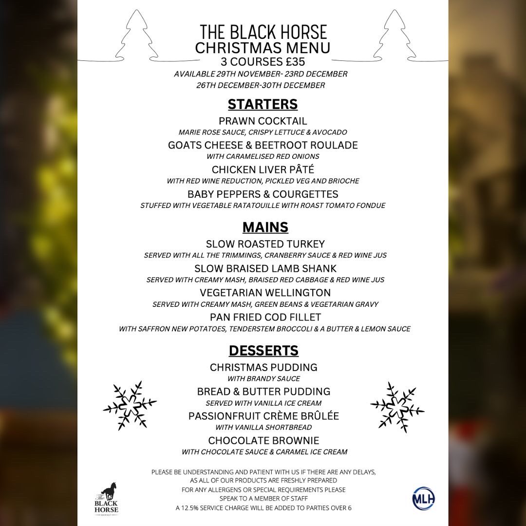 The season is approaching… Come in to secure your booking or give us a call on 020 8449 2230 🎄