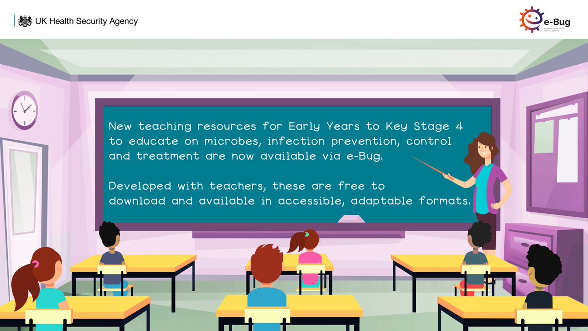 Schools play a vital part in educating students on how #infections spread and how they can be prevented. Visit @eBug_UK's for a wide range of free, accessible and downloadable teaching resources for all ages: e-bug.eu #EduTwitter #InfectionPrevention