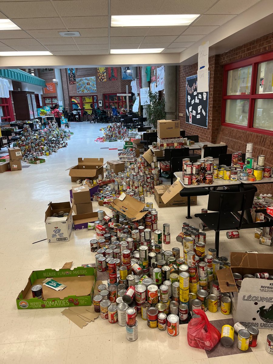 StMarkOCSB's tweet photo. Congratulations on a very successful Canned Food Drive- our 35th annual! Our Lions raised $28464 and collected 18464 cans. This will support those in need in our city, our school board and our local community. Well done St. Mark! #LionsPride #MyStMark https://t.co/k7saQpVGAB