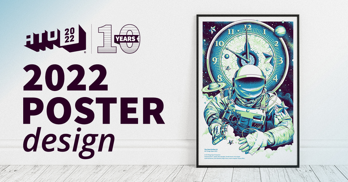 AllThingsOpen's tweet photo. In ten minutes, stop by the tables behind registration to get the #AllThingsOpen poster, signed by the artist Giovanni DiFeterici! To check out this year's design: https://t.co/g4SUbZRVRr https://t.co/bAlsXtu6KX