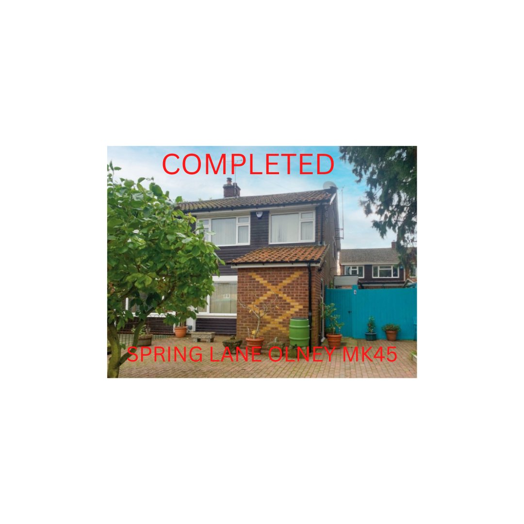 SPRING LANE OLNEY MK46
ANOTHER PROPERTY COMPLETED WITH A NEW OWNER IN THEIR FOREVER HOME.
#bedford #bedfordshire #estateagent #sold