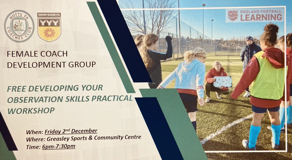 Female Coaches Listen-Up🗣

Are you looking to ‘𝘿𝙚𝙫𝙚𝙡𝙤𝙥 𝙮𝙤𝙪𝙧 𝙊𝙗𝙨𝙚𝙧𝙫𝙖𝙩𝙞𝙤𝙣𝙖𝙡 𝙎𝙠𝙞𝙡𝙡𝙨’?📚⚽️

Sign-up to our 🆓 Female Coach Development Group👉🏼 forms.gle/kjh1cCBwgaYyQC…
To access further support &amp; find out more about upcoming workshop w/ <a href="/Samanthagriff17/">Samantha Griffiths</a>