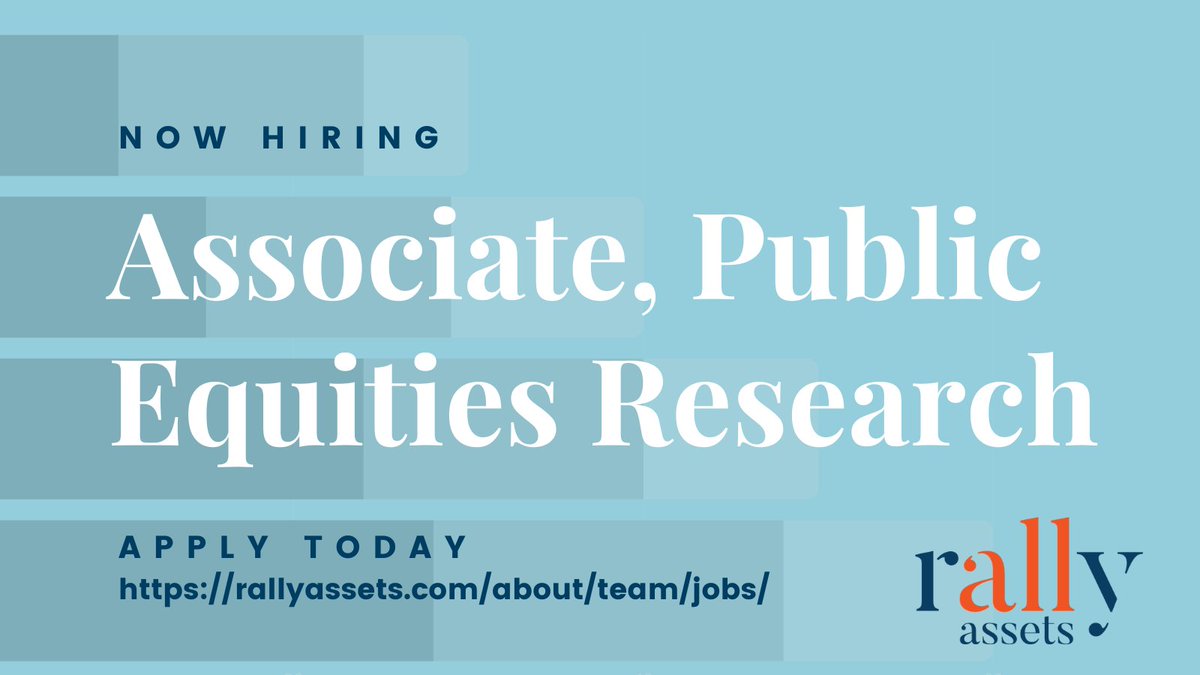 Rally Assets (@rallyassets) on Twitter photo WE'RE HIRING a public equities research associate. Spread the word so we find a teammate who’s passionate about harnessing the transformative power of the public markets. rallyassets.com/about/team/job…  <a href="/TheBBPA/">Black Business and Professional Association</a> , <a href="/NAAAPToronto/">NAAAP Toronto</a> , <a href="/CCRW/">CCRW</a> , <a href="/Aboriginal_Jobs/">AboriginalCareers.ca</a> , <a href="/ontarioJOIN/">JOIN</a>  <a href="/CareersWomen/">Times Change Women's Employment Service</a> WE'RE HIRING a public equities research associate. Spread the word so we find a teammate who’s passionate about harnessing the transformative power of the public markets. rallyassets.com/about/team/job…  <a href="/TheBBPA/">Black Business and Professional Association</a> , <a href="/NAAAPToronto/">NAAAP Toronto</a> , <a href="/CCRW/">CCRW</a> , <a href="/Aboriginal_Jobs/">AboriginalCareers.ca</a> , <a href="/ontarioJOIN/">JOIN</a>  <a href="/CareersWomen/">Times Change Women's Employment Service</a>