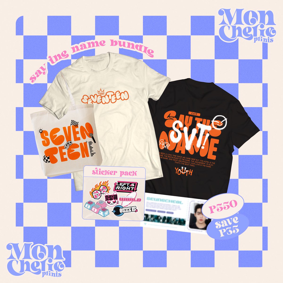 moncherieprints's tweet photo. SAY THE NAME

PH GO | #CHERIEGOs 🍒
SAY THE NAME MERCH VOLUME 

Perfect for your Seventeen #BeTSinBulacan Concert Outfit!

⟡ DOO: November 17, 2022
⟡ DOP: November 18, 2022
⟡ with freebies
⟡ check the form for more details!

Order Form 📝: https://t.co/kUeDMJBUIl https://t.co/WR89rraSDC