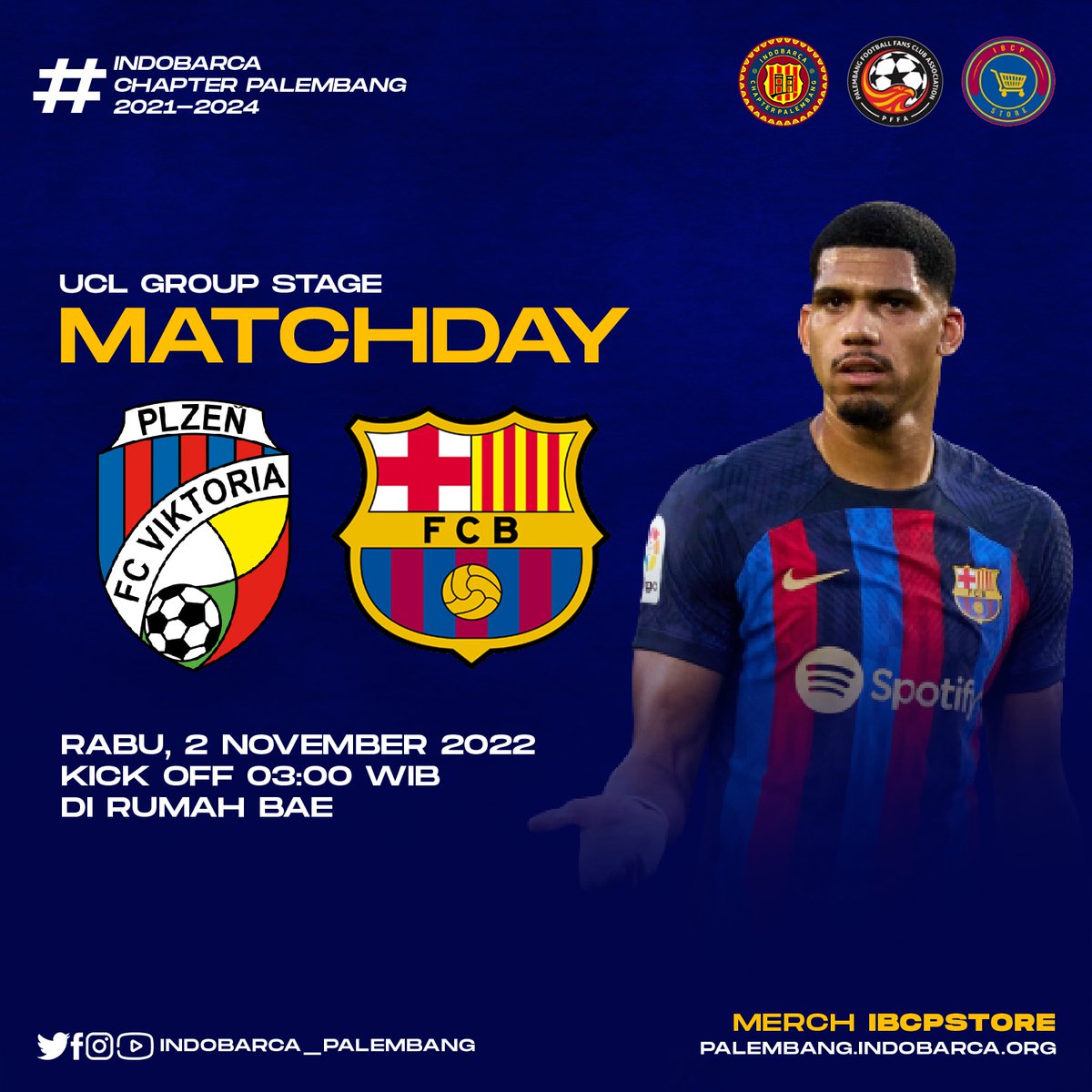 BARCA DAY!

Dini hari nanti Barça akan memainkan match terakhirnya dibabak penyisihan grup Liga Champions musim ini, sebelum turun kasta ke Liga malam jumat.

Namun, mohon maaf untuk match kali ini Event Nonton Bareng ditiadakan dulu ya. Semoga match ini Barça meraih kemenangan.