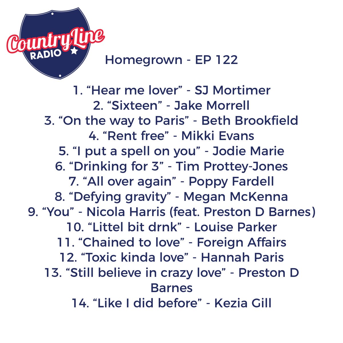 CountryLineRad's tweet photo. So much new music on tomorrow’s #homegrown from 8pm! Exclusive first plates for @Thejakemorrell (feat. @emilyfayemusic), @bethbrookfield1, @Preston_DBarnes &amp; our host,  @TimProtteyJones ! More great music from @Keziagillmusic, @poppyfardell, @LouisePMusic, @Megan_Mckenna_ &amp; more! https://t.co/KLrTL2naKf