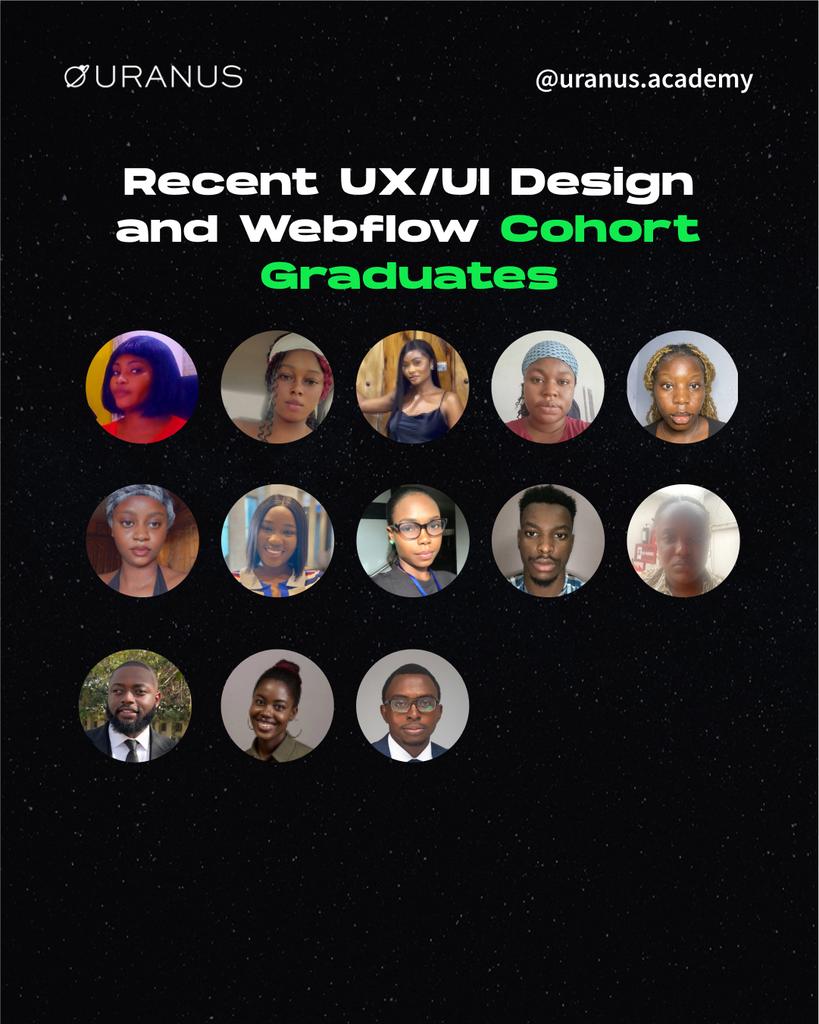 UranusAcademy's tweet photo. Few weeks ago,these designers started a journey of undergoing effective training to acquire skills in both Webflow and UX/UI Design.
Today, we are proud to introduce to you our latest graduates. 

We celebrate these WORLD CLASS DESIGNERS &amp; DEVELOPERS.
#nocode
#uxuidesign https://t.co/X9cXAkJA6h