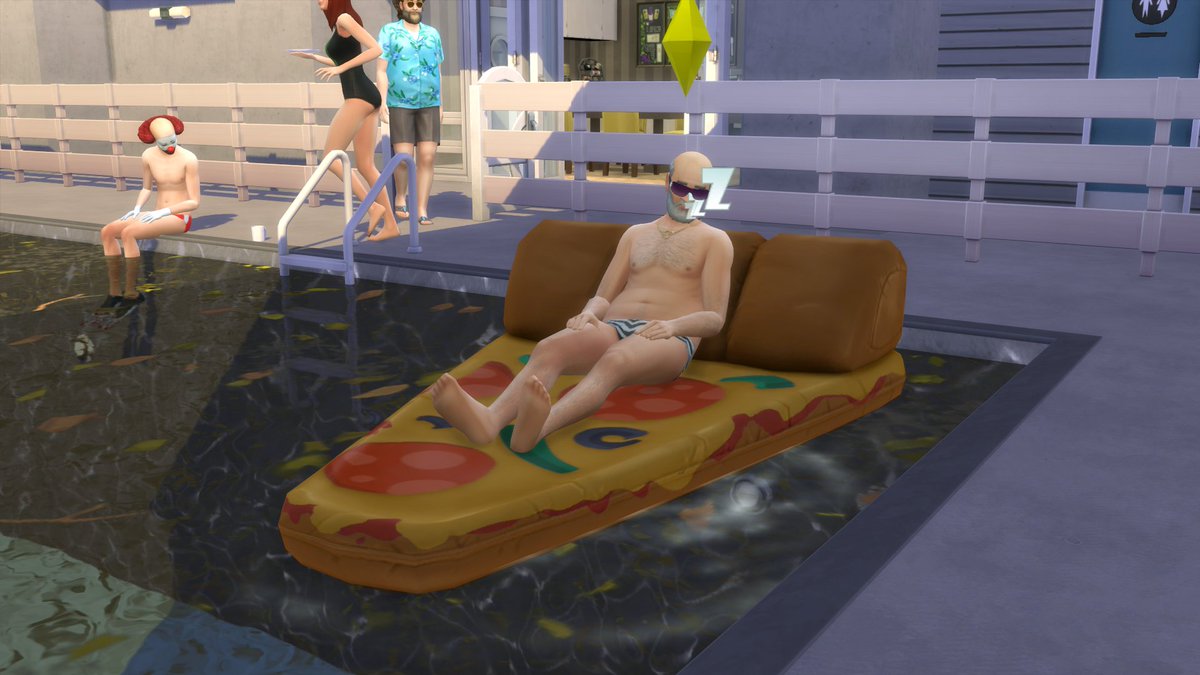 kelsbells227's tweet photo. Gramps McKinnon living his best life at the Oasis Palm Motel #hotelchallenge #sims #sims4 #twitch https://t.co/zNxnzm5WSz