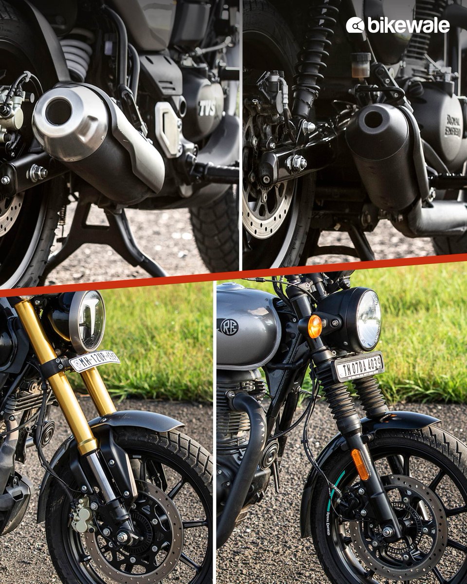 BikeWale's tweet photo. The #Hunter350 and the #Ronin225 have the same goal. Both these motorcycles aim to hook a buyer looking for a modern bike but with some tasteful sprinkling of retro charm.
For more details: https://t.co/8pBtbBgrtk

#BWPhotos #royalenfield #tvs https://t.co/tkogMs43VZ