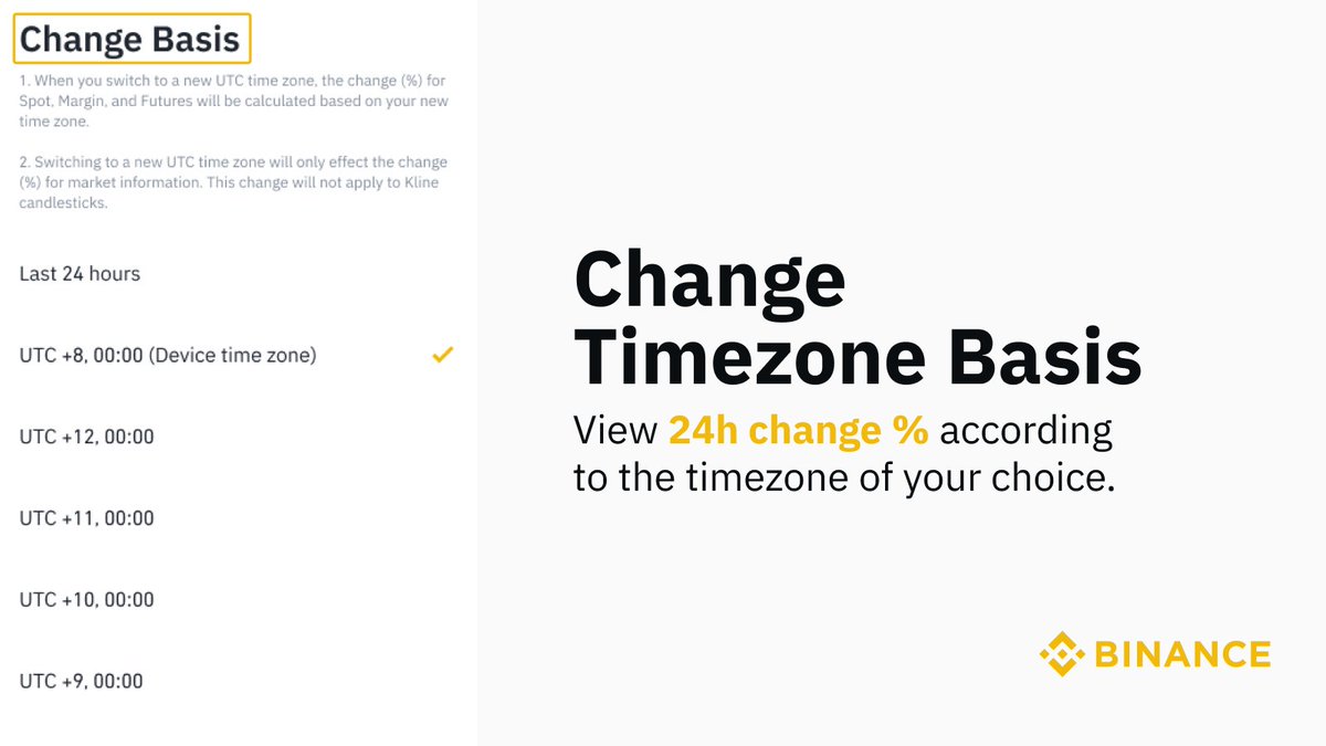 Set your preferred timezone to see the % change based on the time in your  region: 🔸 Switch your app timezone to view Change (%) Basis in the last 24  hours in the new timezone.
