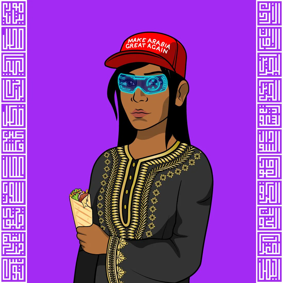 thefirstarabs's tweet photo. Let's make Arabia great again! 🙌🌟

Arab #13 

#NFTs  #arabverse #metaverse #Falafel https://t.co/RJl3kUEm5G