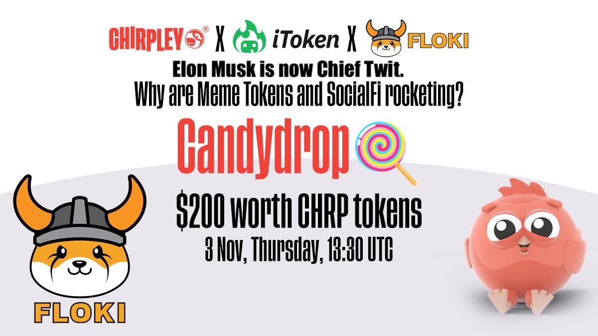 🐦A revolution is here. Let that sink in. Join our conversation with @iTokenWallet and @RealFlokiInu to learn more! 🍭Like, Comment, RT 🍭Set reminder: twitter.com/i/spaces/1gqxv… 🍭Download iToken Wallet itoken.onelink.me/oUOs/B5a1 and import your BSC address 🍭See you there