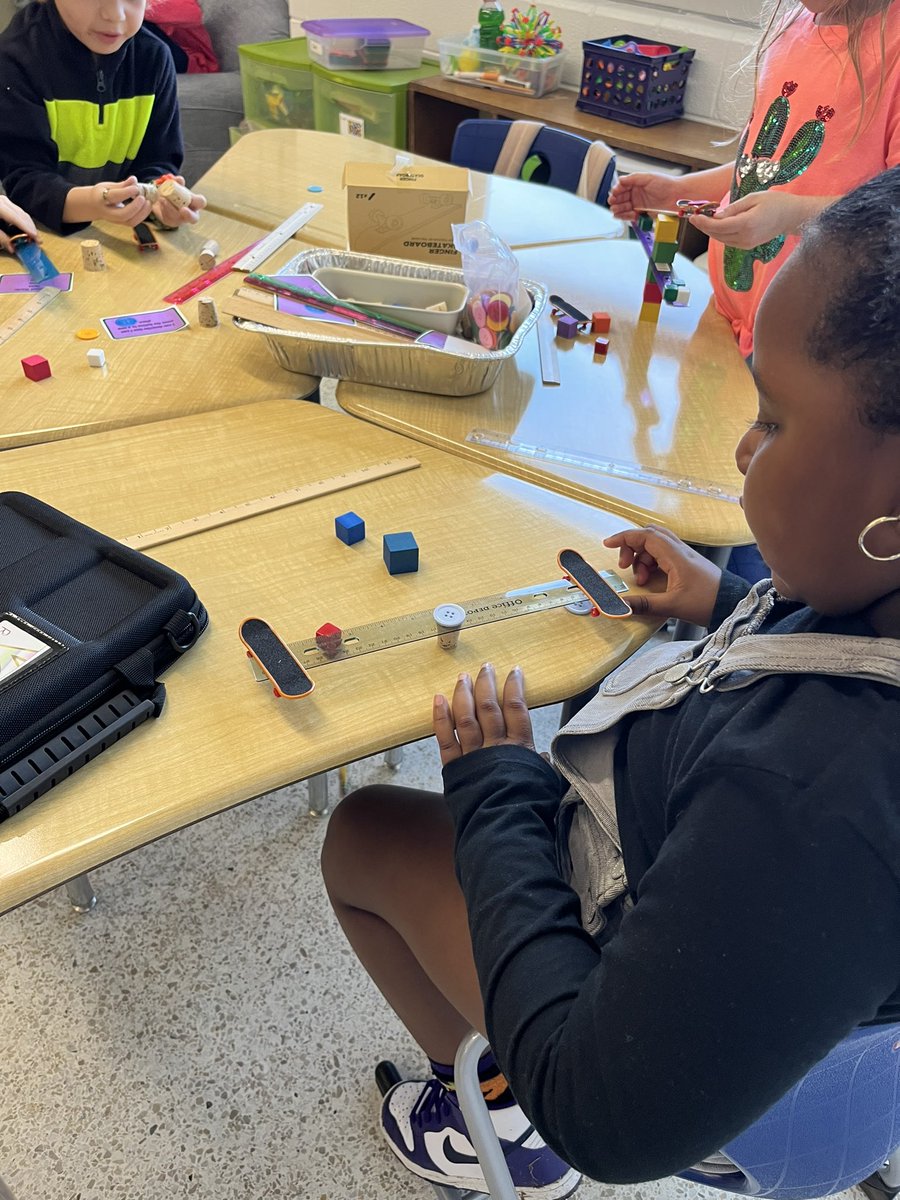 PES_ITS's tweet photo. Pioneer first graders explored methods of force and motion. Thanks @joyineer for sharing the idea. #vbpioneerpower #vbits @Providence_ES @Principal_PES https://t.co/dSuDmT5ZQI