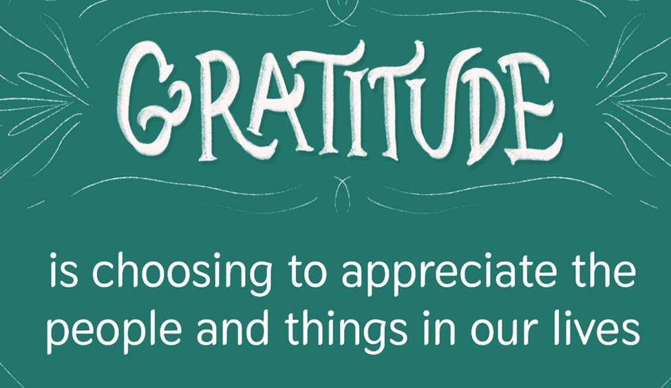 This month, we are Grateful to be talking about Gratitude! Can you remember a time when someone did something that made your day better or feel happy? That feeling was Gratitude. This month, we will learn more about how to practice Gratitude and how to express it to others. 💚