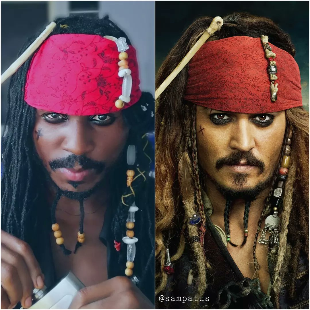 iamSampatus's tweet photo. So, we celebrated Halloween🎃 at work, and I decided to recreat the black version of Capt. Jack Sparrow of “Pirates Of The Caribbean”.
@JohnnyDeppNFT
@DisneyStudios 
@jerrybruckheimer
@goreverbinski @robmarshall @joachimronning @espensandberg @boxofficeindia https://t.co/2Uq2EjFKt9