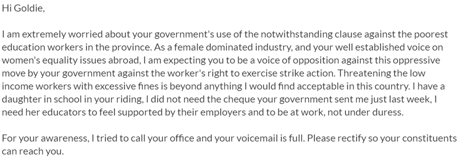 jennyfobert's tweet photo. In case your mailbox is also full. @gghamari 
#IStandWithCUPE  @fordnation @Sflecce https://t.co/vJYU9Fy8lJ
