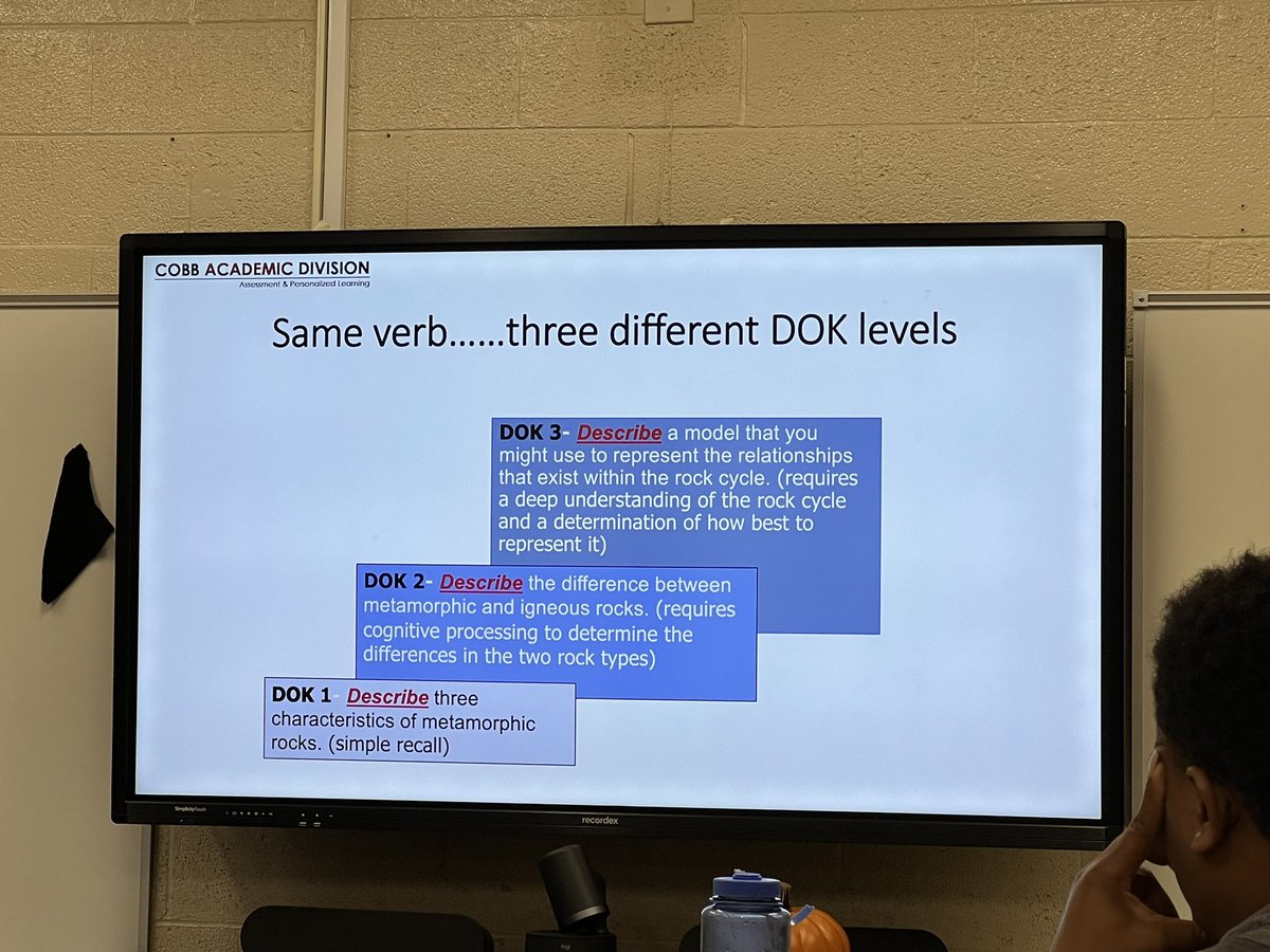 belmontbears's tweet photo. It may be the day after Halloween, but our CCCs are busy applying their understanding of Depth of Knowledge (DOK) questions in relation to common formative and summative assessments. #alwaysreachinghigher @LBarber679 https://t.co/pzBItrb6VR