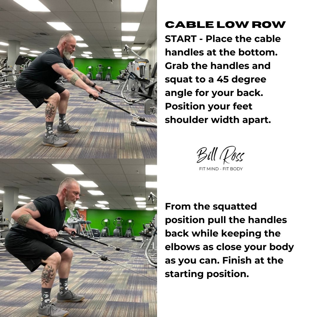 Billrossfit's tweet photo. Cable Low Row! Is going to work everything in your entire back, biceps, legs and core.
.
.
#billrossfit #fitnesstrainer #strengthtraining #backexercises #back #exercisevideo #bespoketraining #colorado #denver #functionaltraining #strength #cableexercise https://t.co/czcBGPDhdr