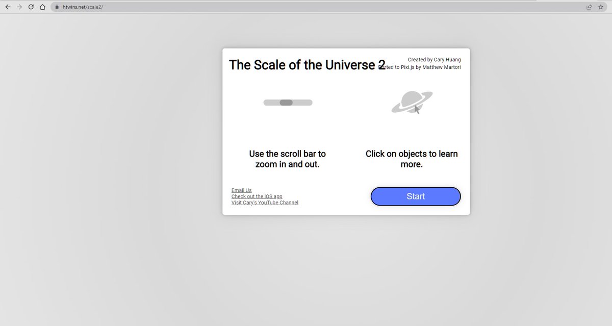 12. Scale of the Universe 2 

This will allow you to explore the size and scale of things in the universe.

htwins.net/scale2/