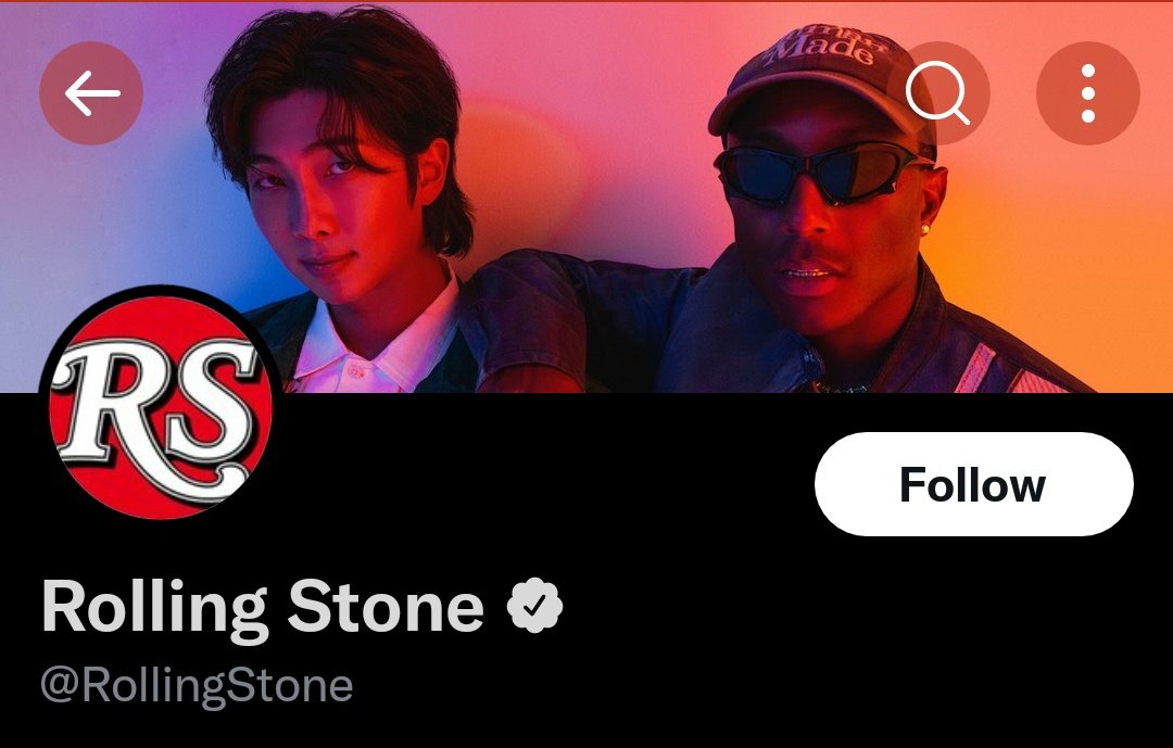 Universo Bangtan ⁷ On Twitter 📸 O Perfil Da Rolling Stone No Twitter Alterou Sua Header Para A