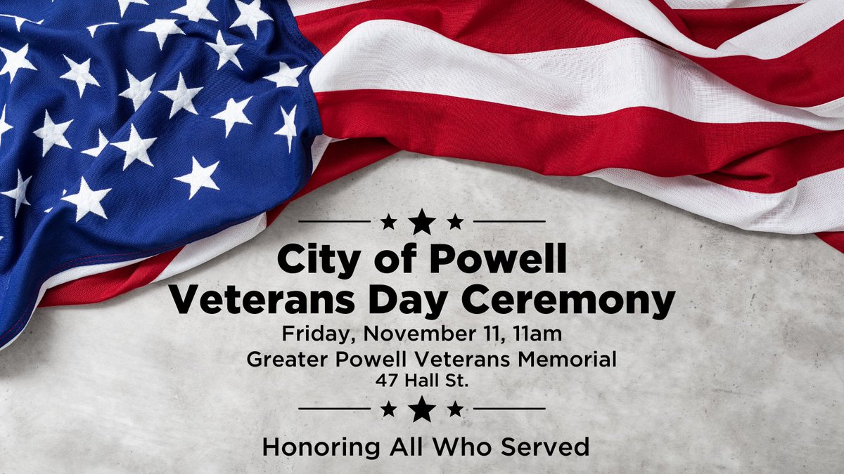 Please join us for the 2022 Veterans Day Ceremony as we honor and remember the sacrifice of all who have served in the U.S. military past and present.

#powellohioproud