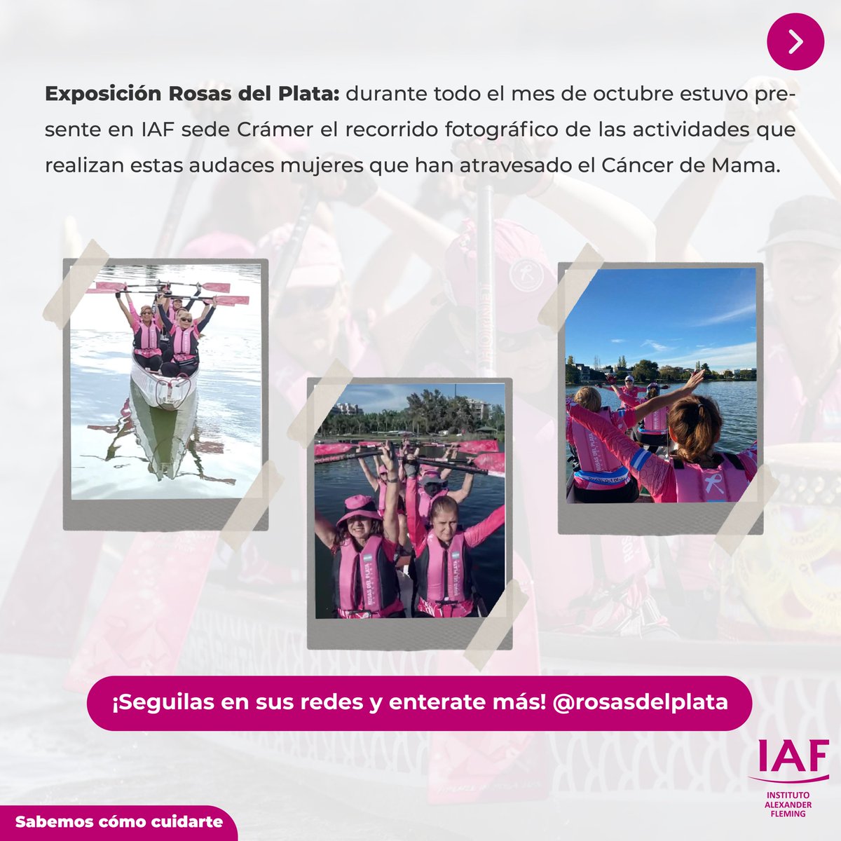 IAF_Fleming's tweet photo. CIERRE MES ROSA 💖

¡Mirá todas las propuestas que te trajimos!

✅ Exposición fotográfica de Rosas del Plata
✅ Documental “De Vuelta a la Vida”
✅ Presentación del libro "El Cáncer y las Palabras"
✅ Nos movemos con #Starbucks y #FUCA
✅ Charla abierta por streaming https://t.co/XGGIuN7yAl