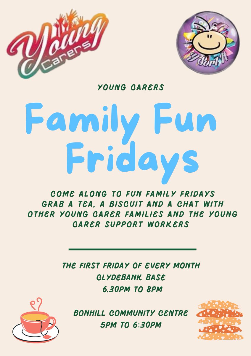🌟Young Carers🌟
Young Carers Families, the dark nights are coming in, along with the cold. Come along to our Family Nights for a hot chocolate, a chat, and some biscuits 
Looking forward to seeing you all!!