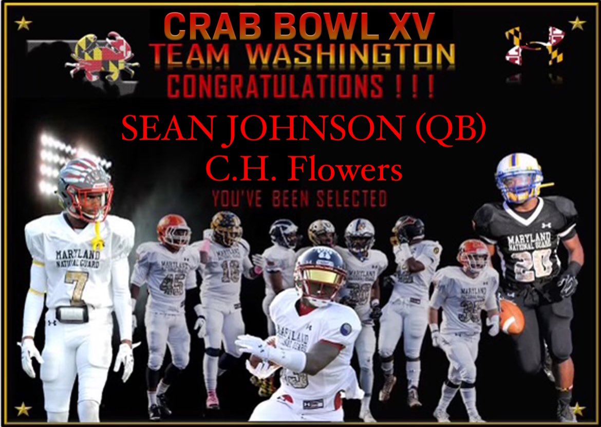 TWashingtonCB22's tweet photo. Congratulations to Sean Johnson from @CHFJAGS on being selected to play in this year’s @Crabbowl for Team Washington https://t.co/CF86LTQmOK