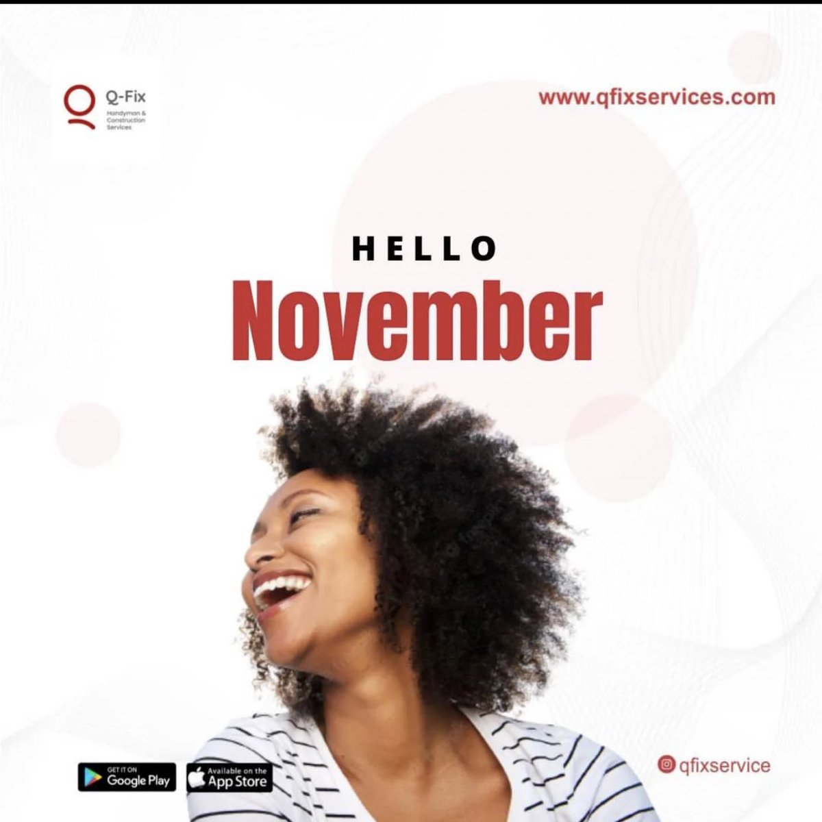 Q_fixhandyman's tweet photo. Happy new month! 💫💫💫
Wishing you a peaceful and productive month ahead. 
Have a great November!
#newmonthdesign #newmonthvibes
#newmonthprayers #newmonthvibes https://t.co/VFmK7BupZo