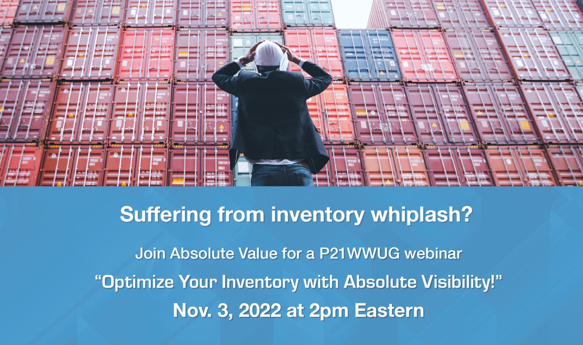 AbsoluteValu's tweet image. Join us to learn how our Demand Planning system's built-in "dynamic controls" allow for quick reactions to change. @P21WWUG members register here: