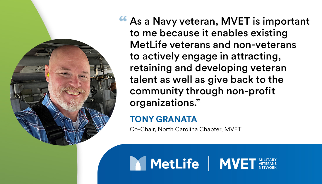 MetLife's tweet photo. In honor of National Veterans and Military Families Month, we’d like to spotlight the MetLife Military Veterans Network (MVET), which is dedicated to supporting the military community and showing appreciation for our veterans and their families. #AllTogetherPossible https://t.co/McEaR8BtOp