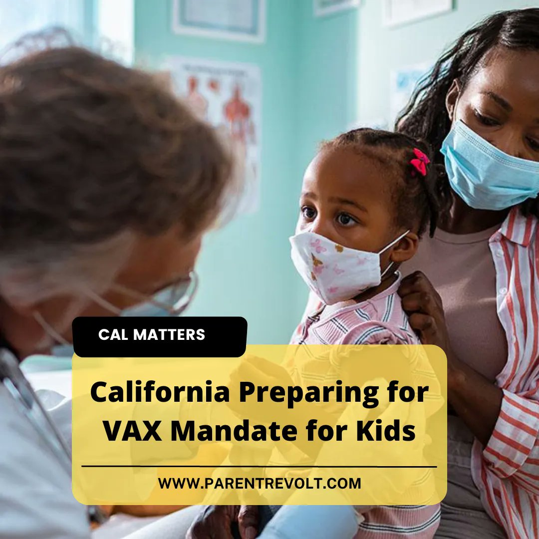 📢 𝗖𝗮𝗹𝗶𝗳𝗼𝗿𝗻𝗶𝗮 𝗣𝗿𝗲𝗽𝗮𝗿𝗶𝗻𝗴 𝗳𝗼𝗿 𝗩𝗔𝗫 𝗠𝗮𝗻𝗱𝗮𝘁𝗲 𝗳𝗼𝗿 𝗞𝗶𝗱𝘀

CDC’s move paves way for California to require school COVID vaccines — but lawmakers have given up for now.

Read more on: buff.ly/3Nss1gX 

#parentrevolt #education #parents