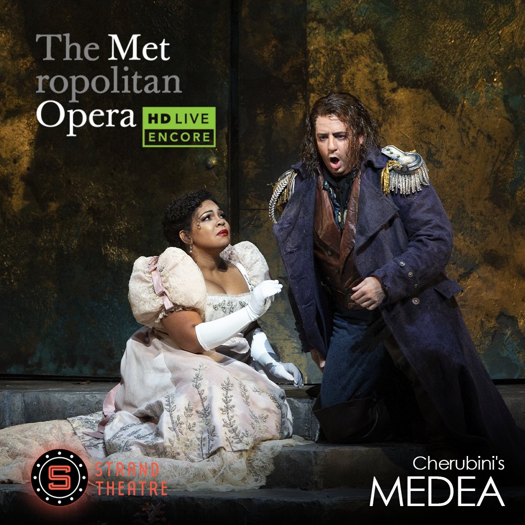 Today, at 1pm!
Met Opera ENCORE: Cherubini's MEDEA
Encore presentation!
Tickets bit.ly/3WeEAk9

#StrandTheatre #TheMetOpera #Medea #Community