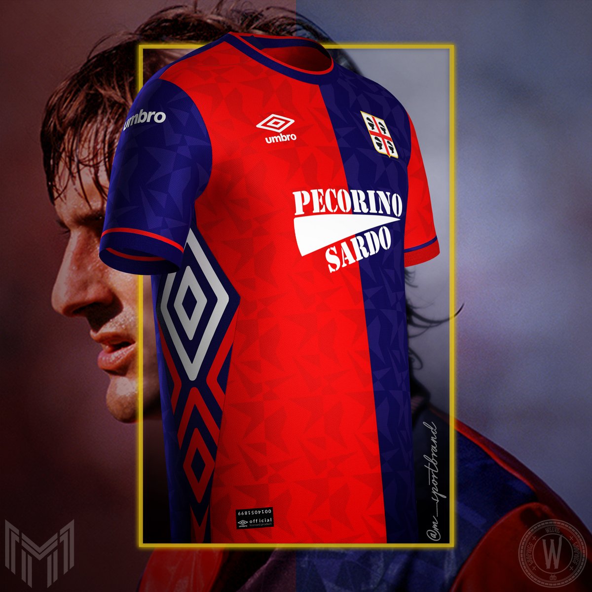 macca_graphics's tweet photo. Cagliari Calcio 90s Concept Umbro 🔴🔵⚽👕🖌️

Jersey inspired by Umbro jersey seasons 1992/93

⚠️‼️This is not real, this is not for sale. It's only concept‼️⚠️

Thanx @cbdesign12 for the model
Thanx #ILGraphic for the avatar https://t.co/ZwFCzex61M