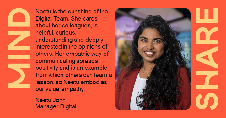 Mindshare_CH's tweet photo. Celebrating our values - Empathy by Neetu!
#teammindshare #mindshareday #empathy https://t.co/sSMtyuRTbE