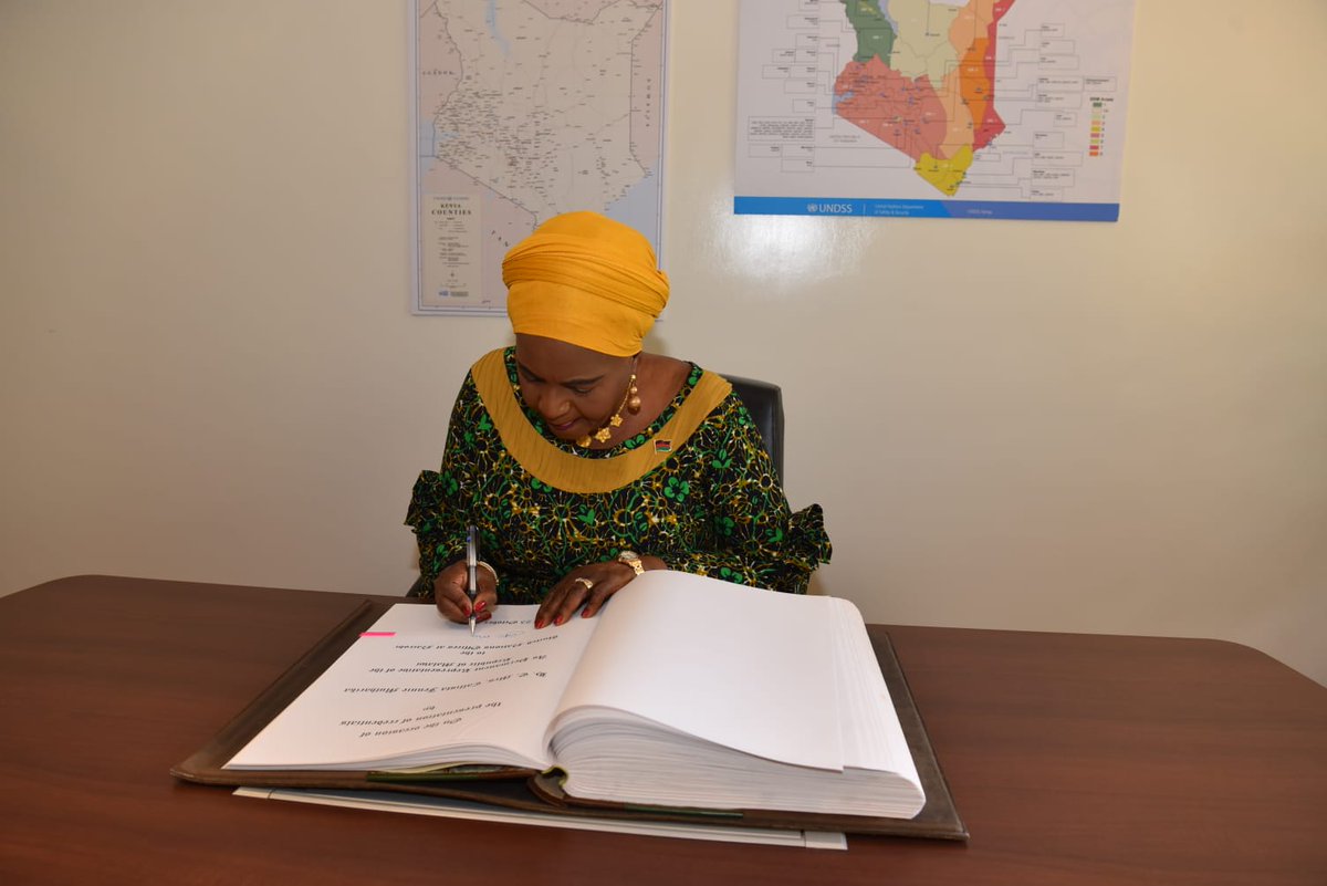 MalawiinKenya's tweet photo. H.E. Mrs. Callista Jennie Mutharika, High Commissioner, and Permanent Representative to UNEP and UN Habitat presented Letters of Credence to H.E. Ms. Zaimab Hawa Bangura, D.G., UNON https://t.co/0njBQ6vhRR
