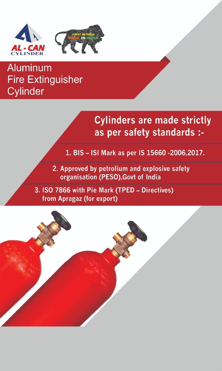 alcancylinders's tweet photo. AL-CAN is a global leader in #Aluminum #Cylinders, AL-CAN's new Aluminium Cylinder for #Fire #Extinguishers is #lighter and more portable. The result is an extinguisher that is not only #lighter but also #sturdier.

we are engaged in offering a qualitative range of #extinguishers https://t.co/9c2QYd0U2e