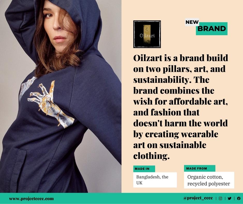 Project_Cece's tweet image. Discover Oilzart! This wearable art brand makes beautiful prints on sustainably and ethically produced clothing.
Find out more 👉 cece.eco/oilzart 
#ethicalfashion #artfashion #fashionart #wearableart